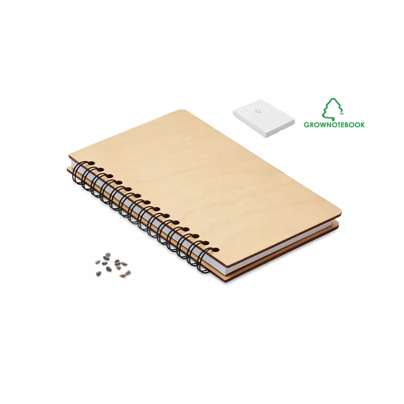 Notes A5 z brzozową okładką 72 kartki w linię SAVAGE - Drewna (MO2251-40)