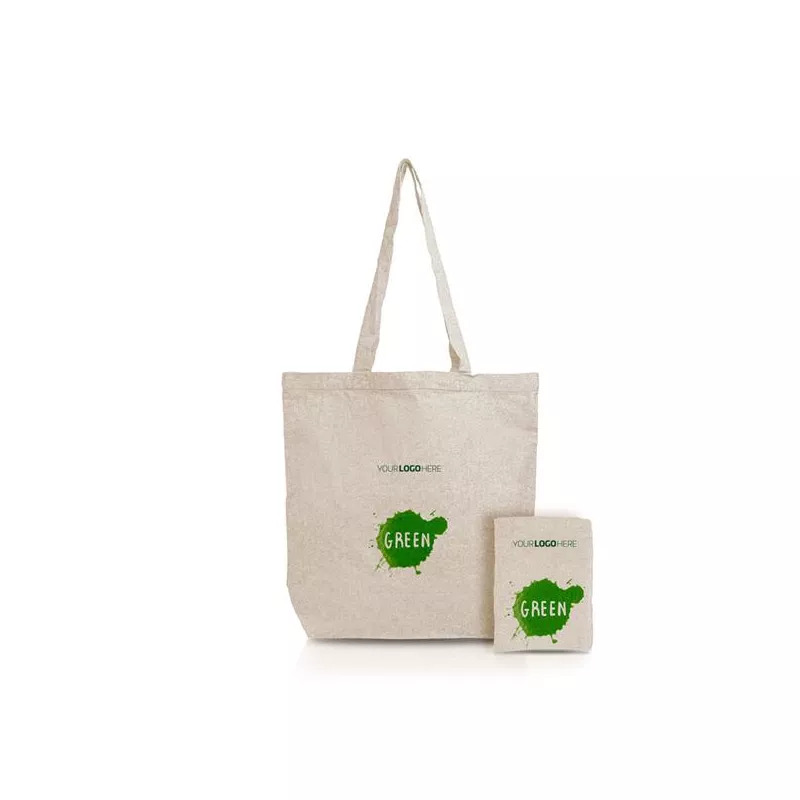 Składana torba bawełniana z recyklingu 190g/m2 - Beżowy (IP31115281)