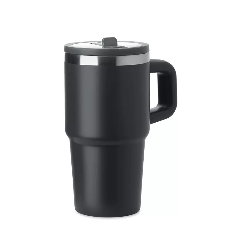 Kubek termiczny ze stali z recyklingu 500 ml ALAND - Czarny (MO3170-03)