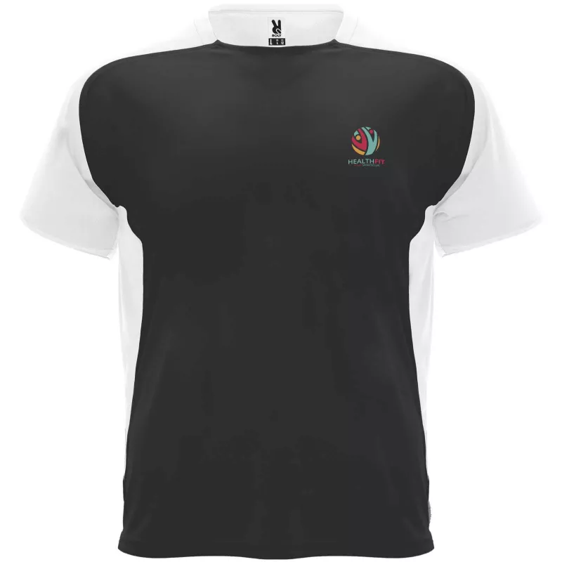 Bugatti sportowa koszulka unisex z krótkim rękawem - Biały-Czarny (R6399-BLACK-WHITE)