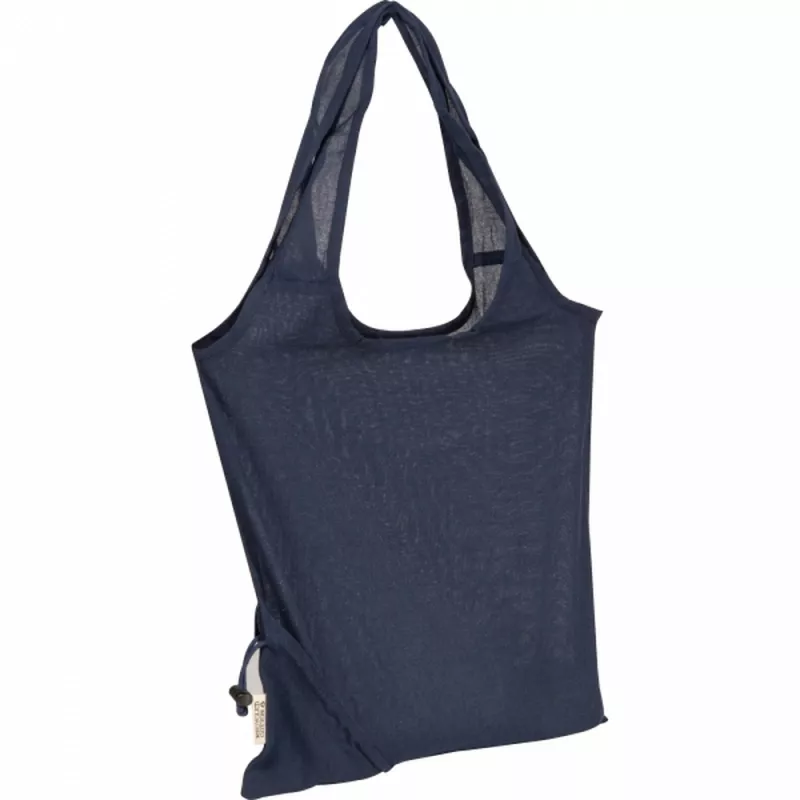 Składana torba z bawełny i poliestru z recyklingu 118 g/m² ANJA - granatowy (6526244)