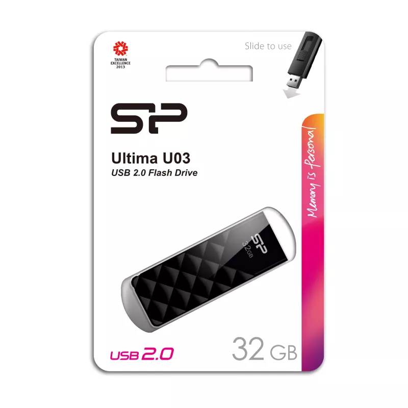 Pendrive Ultima U03, 16GB 2.0 Silicon Power - czarny (EG 812403 32GB)