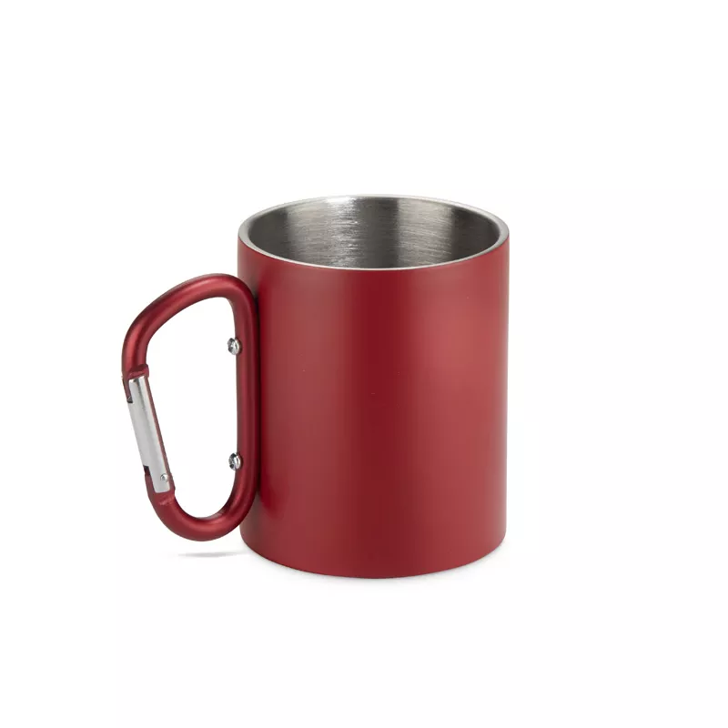 Kubek z recyklingowanej stali nierdzewnej VIVO 250 ml - czerwony (16405-04)