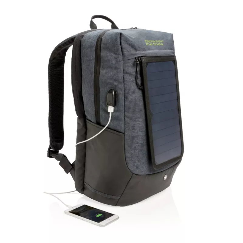 Plecak na laptopa 15,6", ładowarka słoneczna 7W Swiss Peak Eclipse - czarny (P762.120)