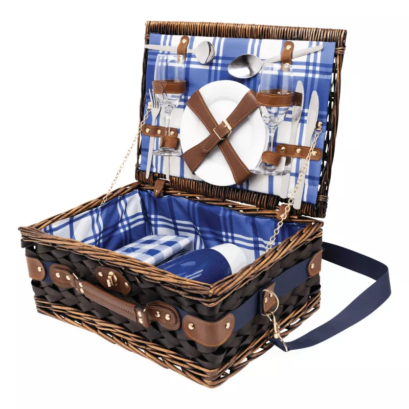 Kosz piknikowy - biały, niebieski (56-0604007)