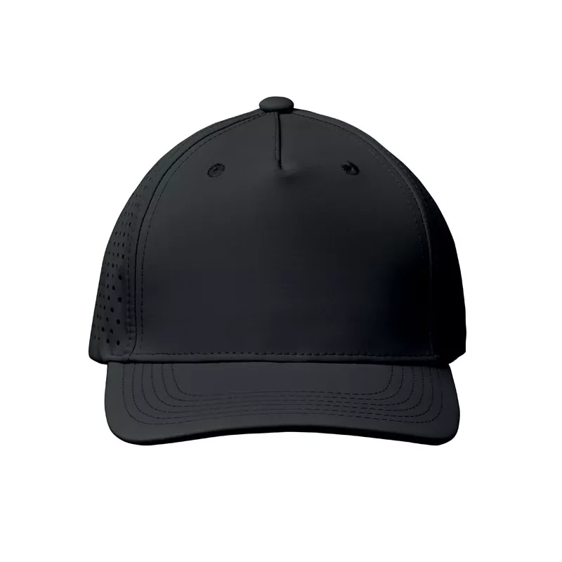 Czapka z daszkiem sportowa 5-panelowa 130 g/m² CAPO - Czarny (MO2543-03)