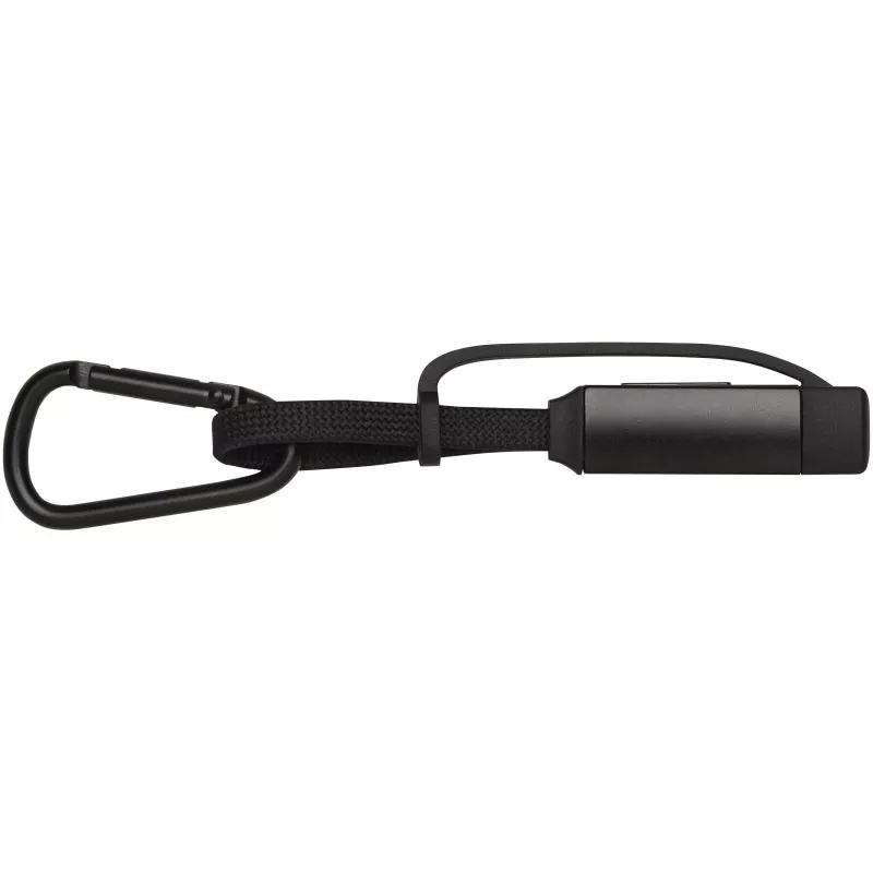 Kabel ładujący Algieba 65 W 5 w 1 wykonany z recyklingowanego aluminium, z karabińczykiem - Czarny (12449790)