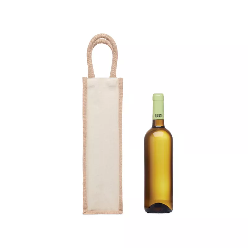 Torba na wino z juty 320 g/m² CAMPO DI VINO - Bezowy (MO6258-13)