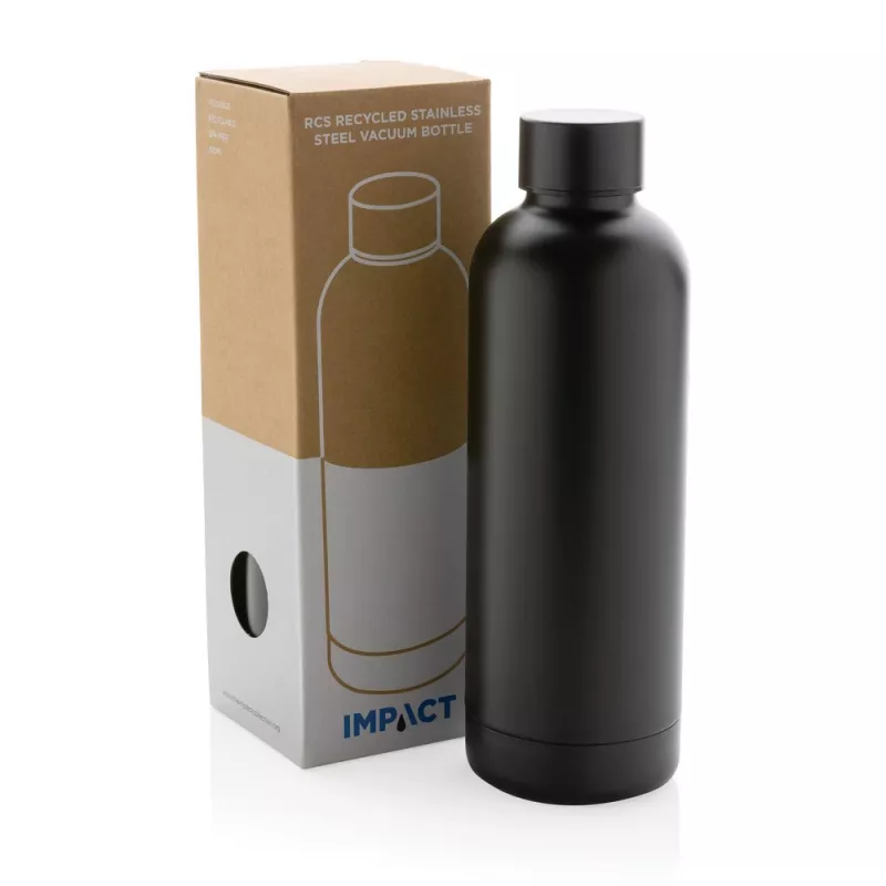 Butelka termiczna 500 ml, stal nierdzewna z recyklingu - czarny (P435.701)