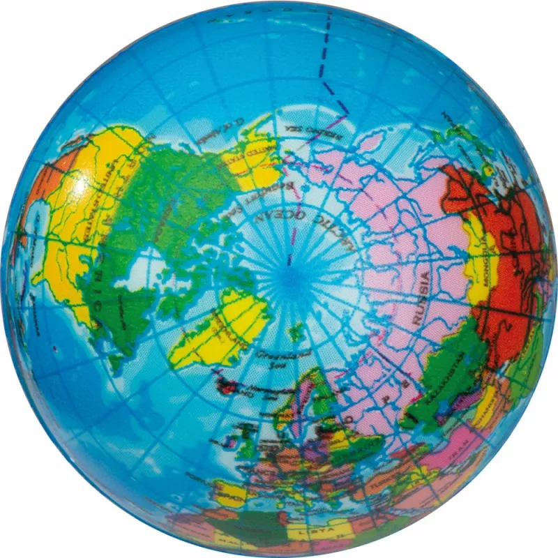Piłka antystresowa w kształcie globusa - bright royal (51848mc)