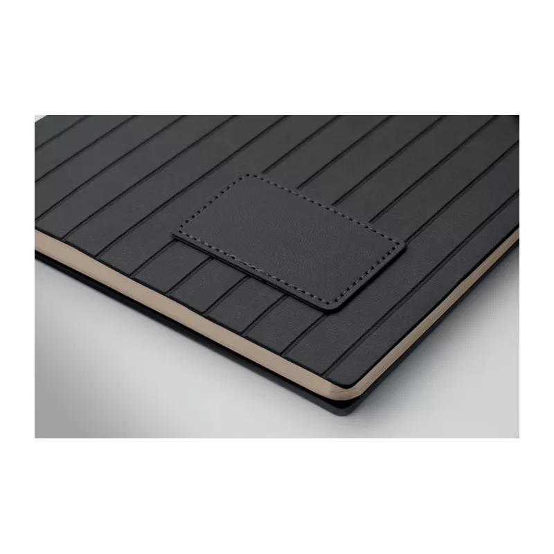 Notes A5 w okładce z PU 80 kartek w linię TINTRAY - Czarny (MO2663-03)