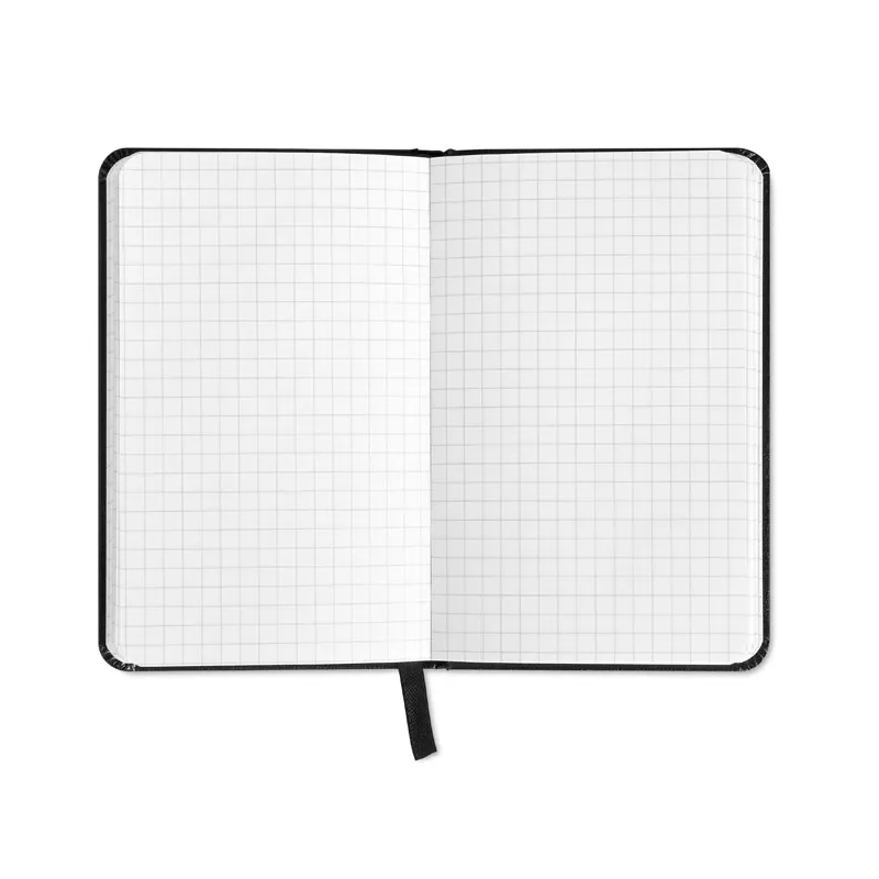 Notes A5 w okładce z PVC 96 kartek w kratkę SQUARED - Czarny (MO8360-03)