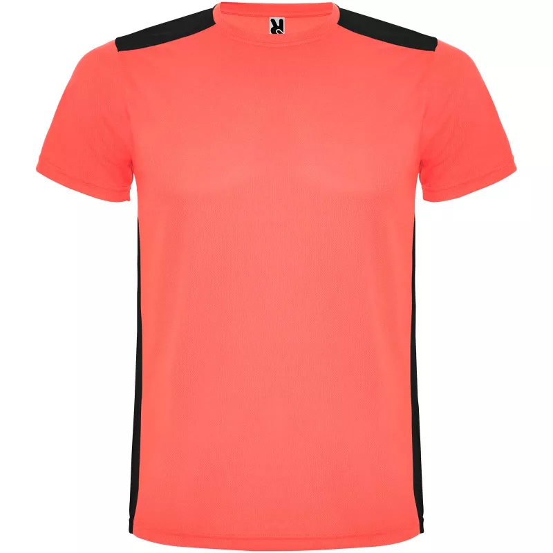 Detroit sportowa koszulka unisex z krótkim rękawem - Czarny-Fluor Coral (R6652-BLACK-FLUCORAL)