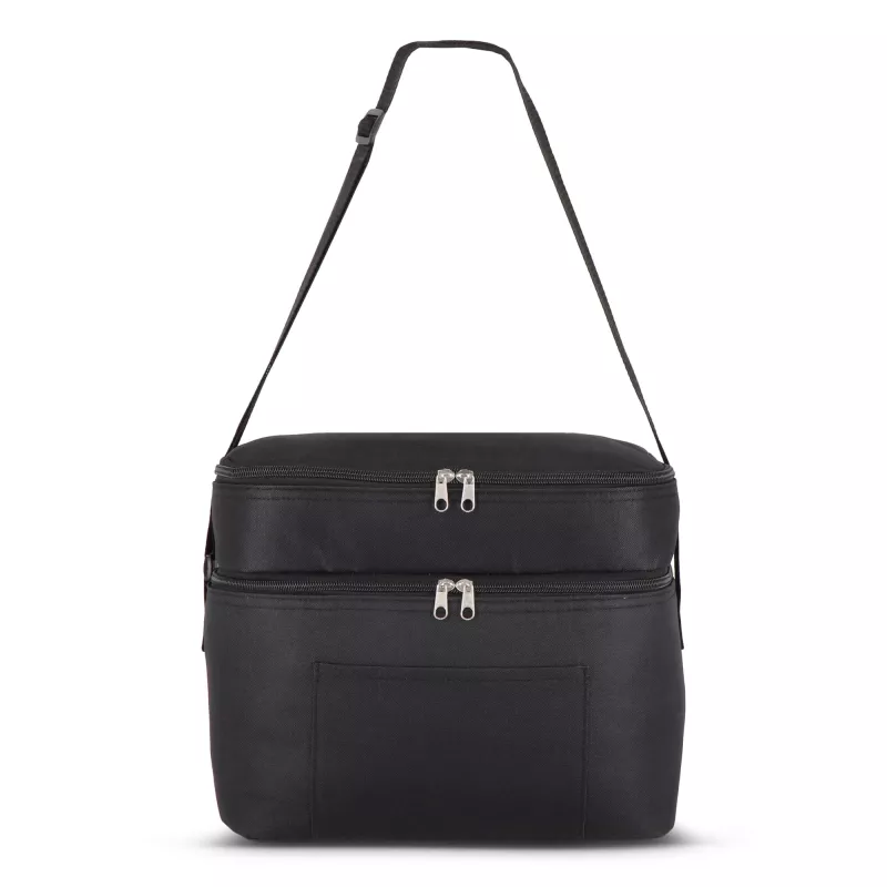 R-PET 600D Dwukomorowa torba chłodząca 30 x 20 x 25 cm 12L - czarny (LT95393-N0002)