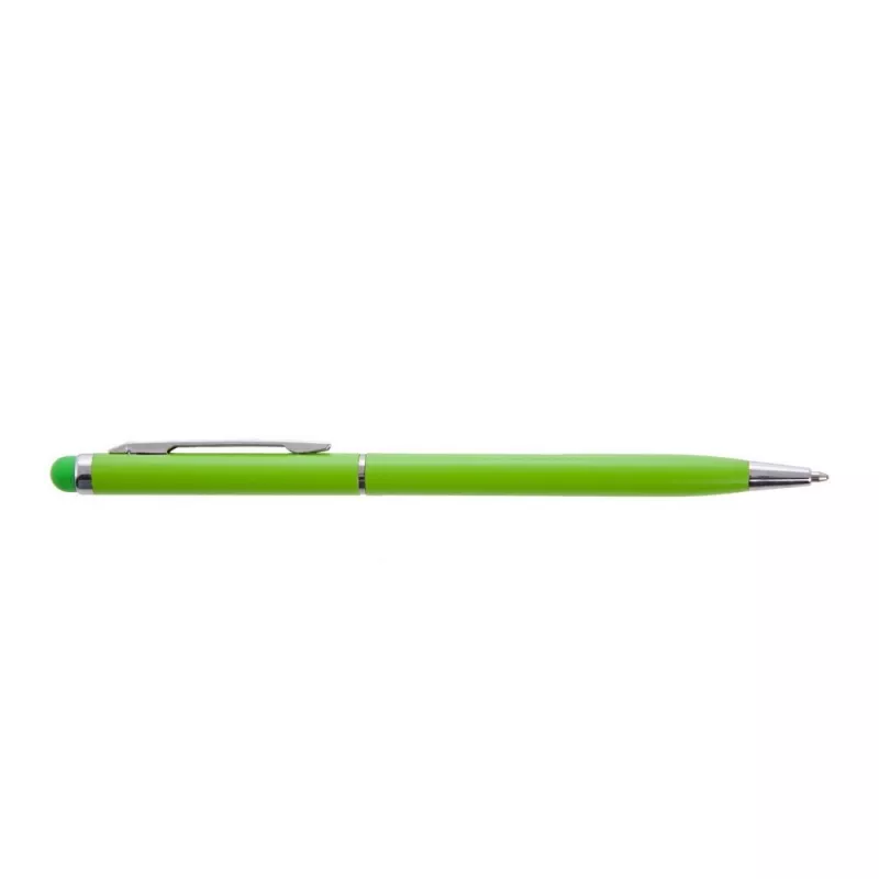 Długopis metalowy matowy z touch pen-em | Dennis - jasnozielony (V1637-10)