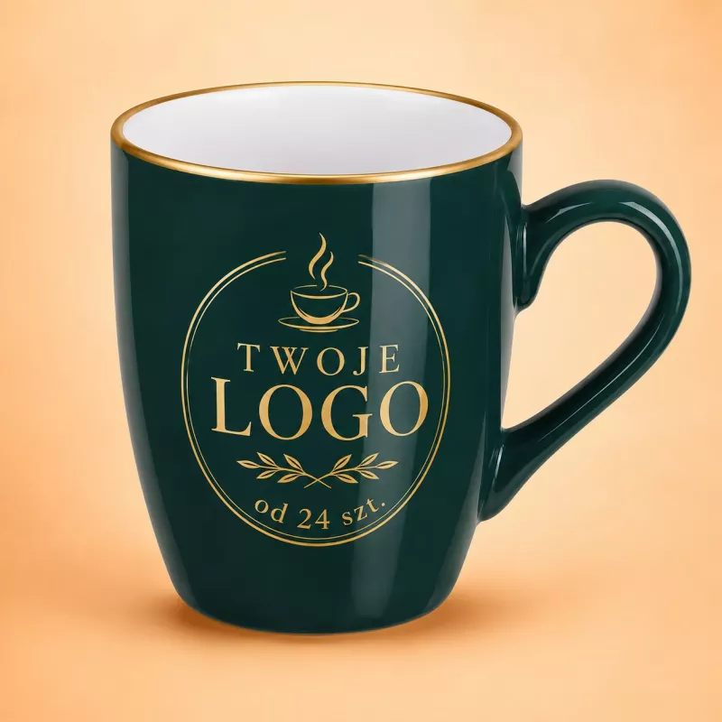 Kubek reklamowy Ilona (300 ml) - zielono-biała (M/040-ZIELONO/BIAŁY)