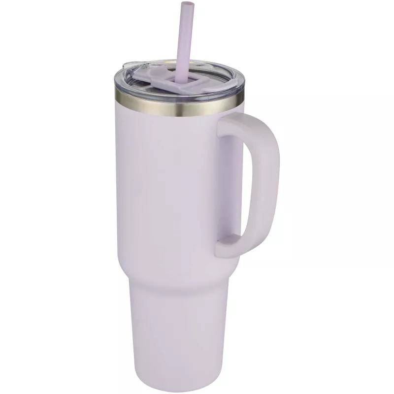Sydney miedziany kubek próżniowy z podwójnymi ściankami, ze słomką, z certyfikatem RCS 1200 ml - Fioletowy (10080237)
