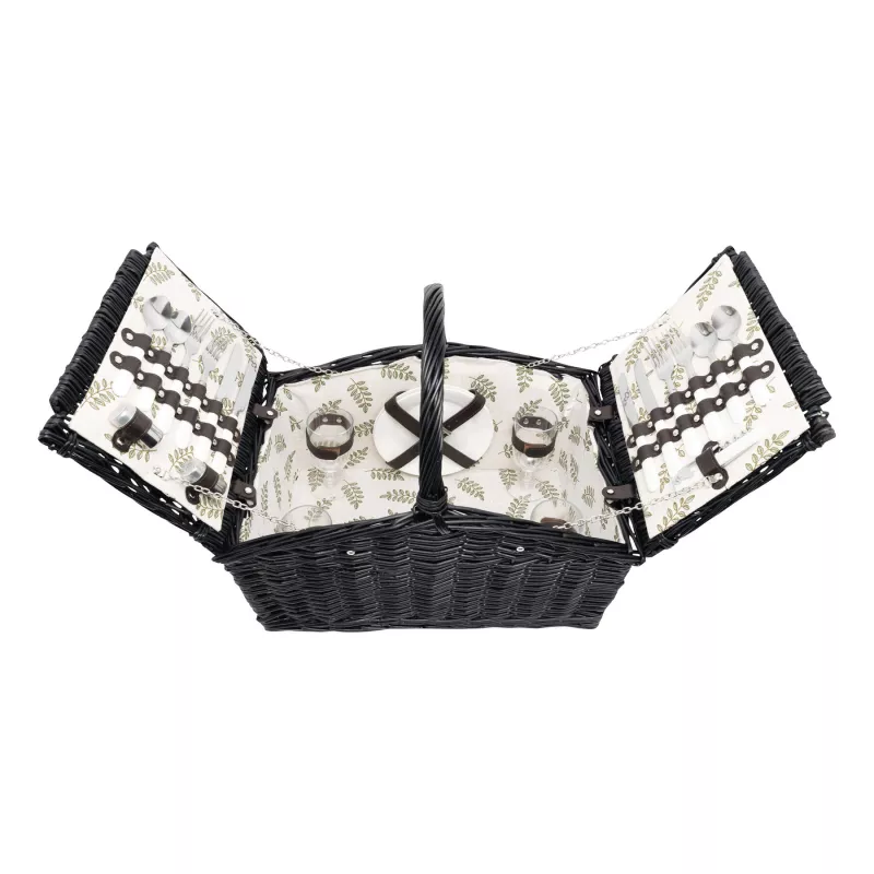 Wiklinowy kosz piknikowy - ciemnobrązowy (56-0604036)