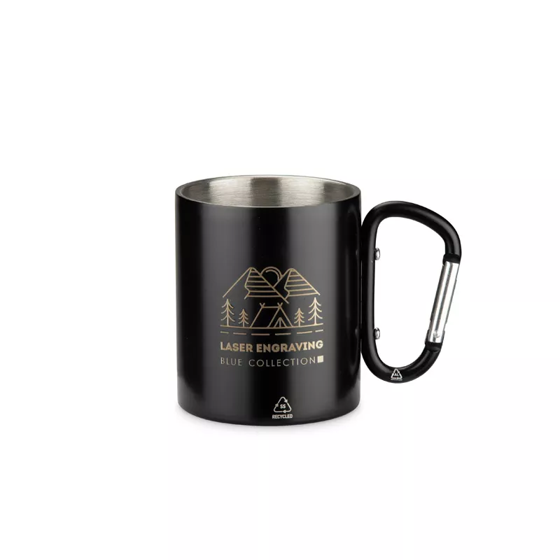 Kubek z recyklingowanej stali nierdzewnej VIVO 250 ml - czarny (16405-02)