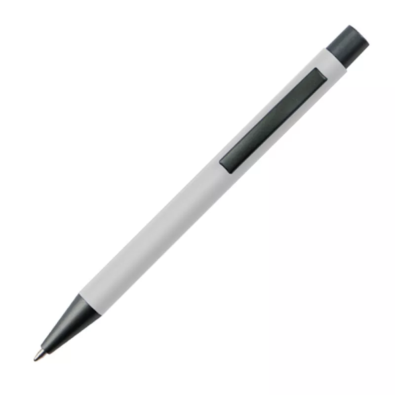 Długopis reklamowy plastikowy z metalowym klipem - biały (1094506)
