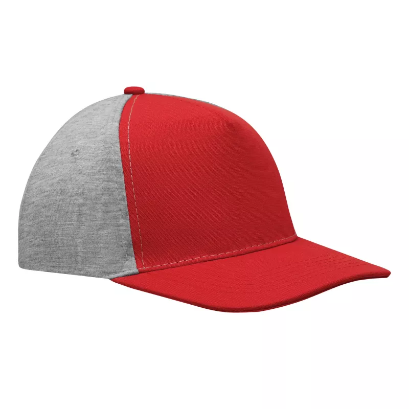 5 segmentowa czapka baseballowa - czerwony, szary (56-0701601)
