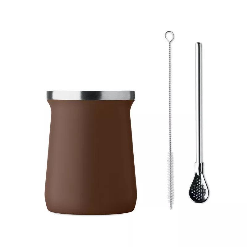 Kubek do yerba mate z bombillą 240 ml MIYERBA - Brazowy (MO2776-01)
