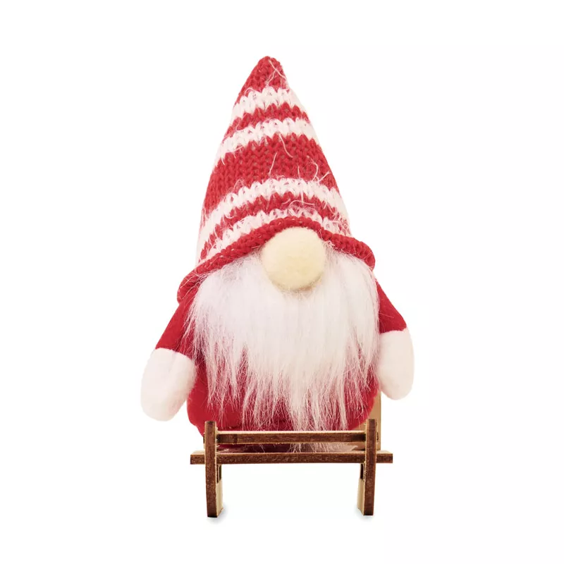 Skrzat świąteczny na drewnianych saniach FROSTY SLEIGH - Czerwony (CX1588-05)