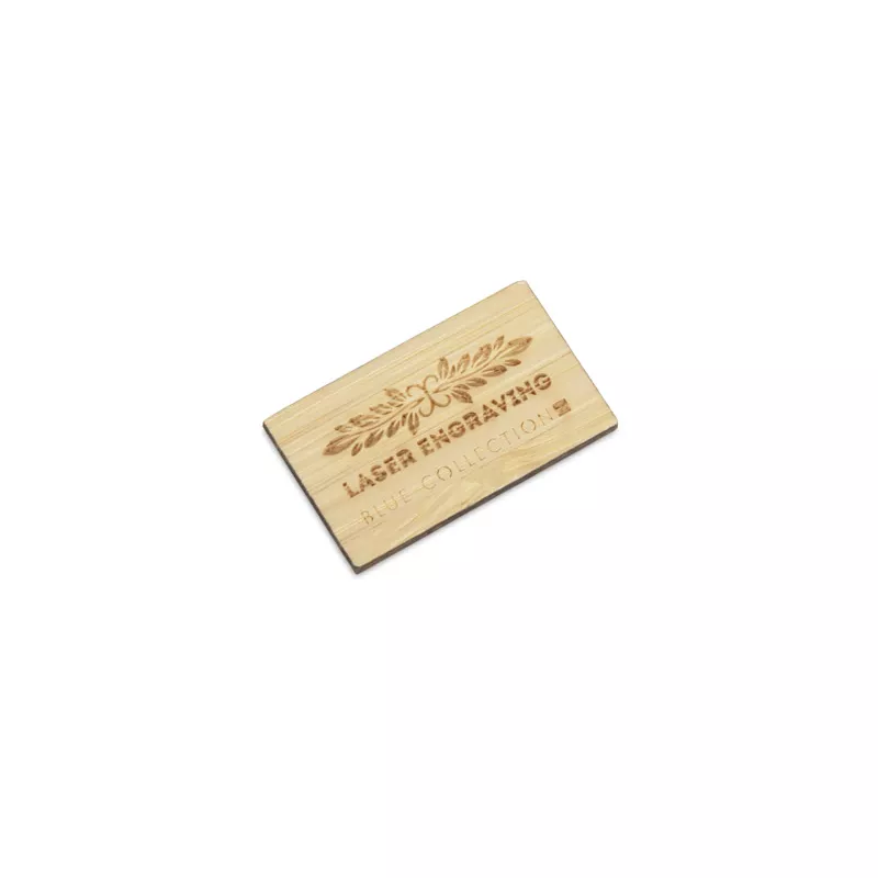 Przypinka bambusowa 32 x 19 mm PINBOO - beżowy (29199-17)