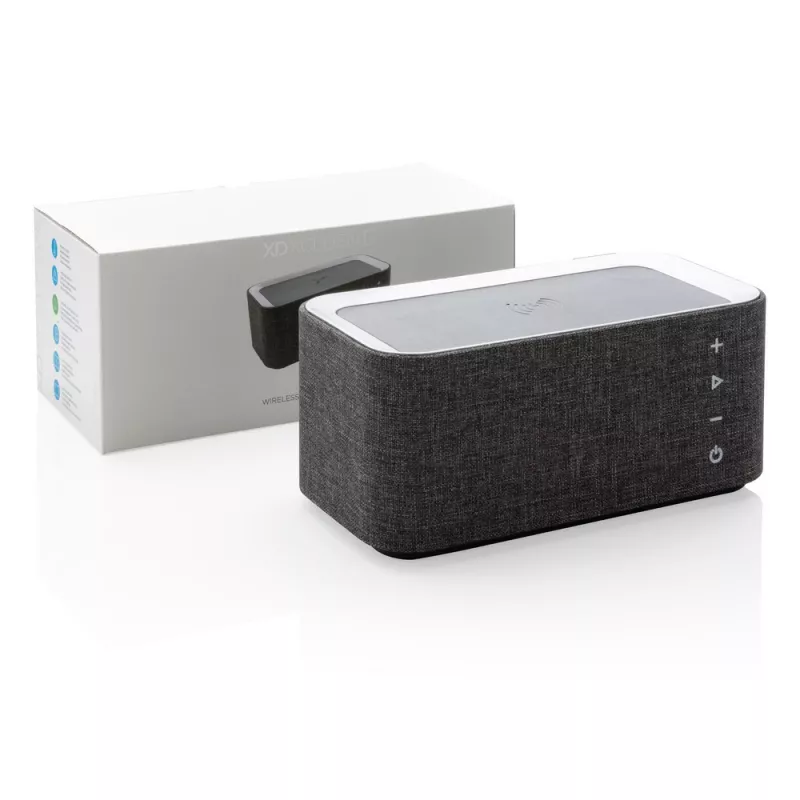 Głośnik bezprzewodowy 6W, ładowarka bezprzewodowa 5W Vogue - szary, czarny (P328.072)