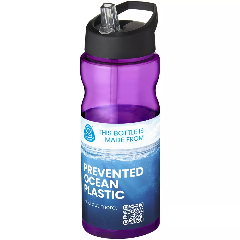 Bidon H2O Eco o pojemności 650 ml z wieczkiem z dzióbkiem - Czarny-Fioletowy (21009913)