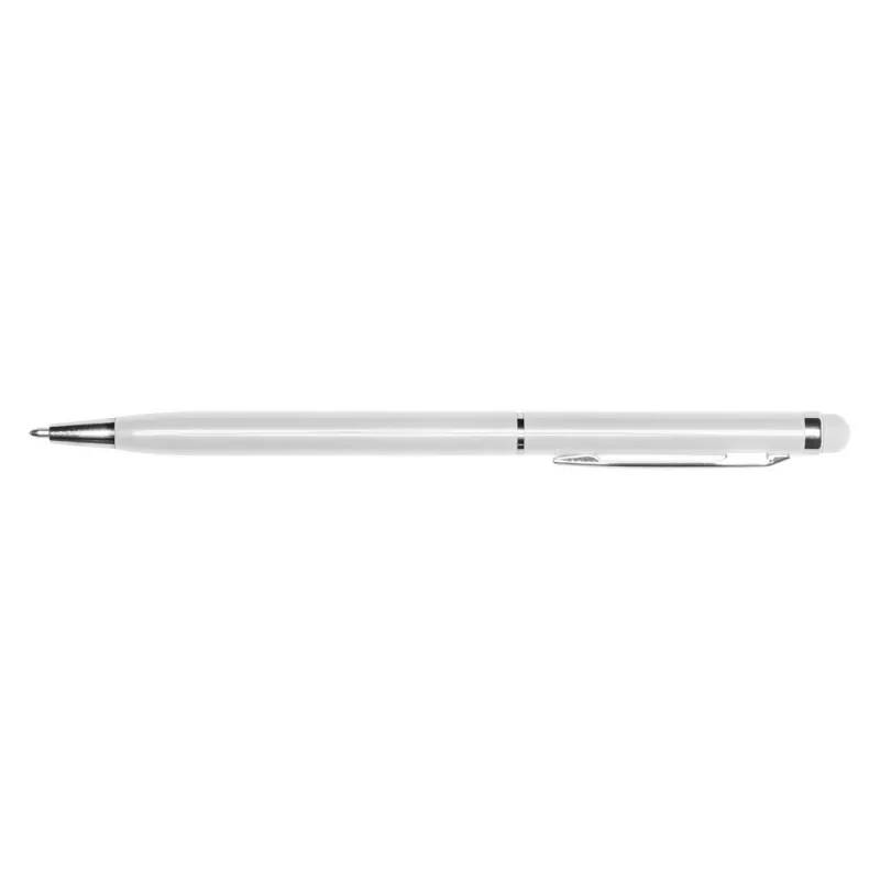 Długopis metalowy błyszczący z  touch pen-em | Raymond - biały (V1660-02)