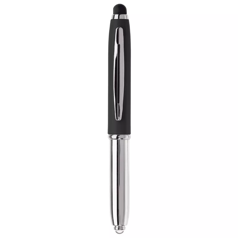 Długopis Stylus Shine z touch penem i z latarką - czarny (LT87794-N0002)