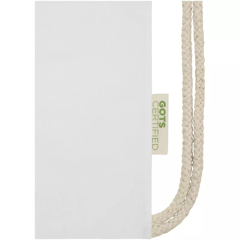 Plecak ściągany sznurkiem Orissa z bawełny organicznej z certyfikatem GOTS o gramaturze 140 g/m² - Biały (12061201)