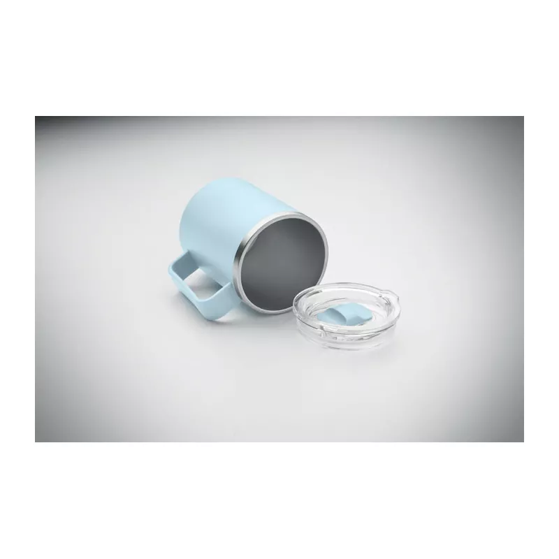 Kubek dwuścienny z przesuwaną pokrywką 400 ml COCOA - Baby Blue (MO2900-66)
