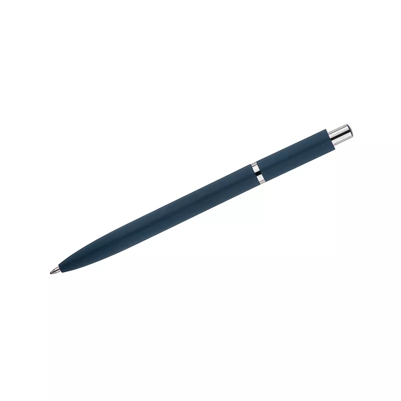 Długopis metalowy z powłoką typu soft touch ELMO - granatowy (19084-06)