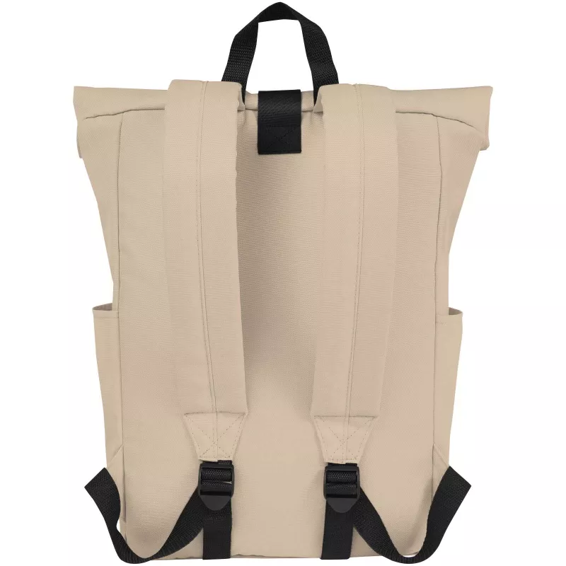 Byron plecak na laptopa 15,6 cala z tworzywa RPET z certyfikatem GRS z zawijanym zamknięciem, 18 l - Oatmeal (12065907)