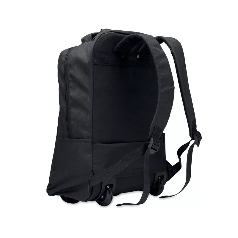 Plecak na kółkach na laptop 15" z RPET DALVIK - Czarny (MO2284-03)