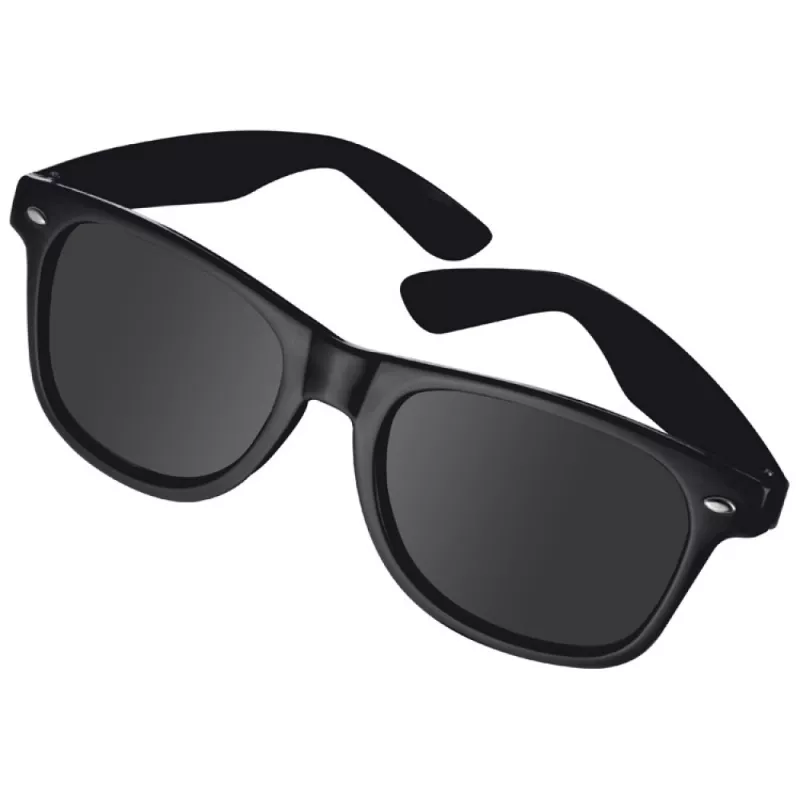 Czarne okulary przeciwsłoneczne reklamowe z nadrukiem