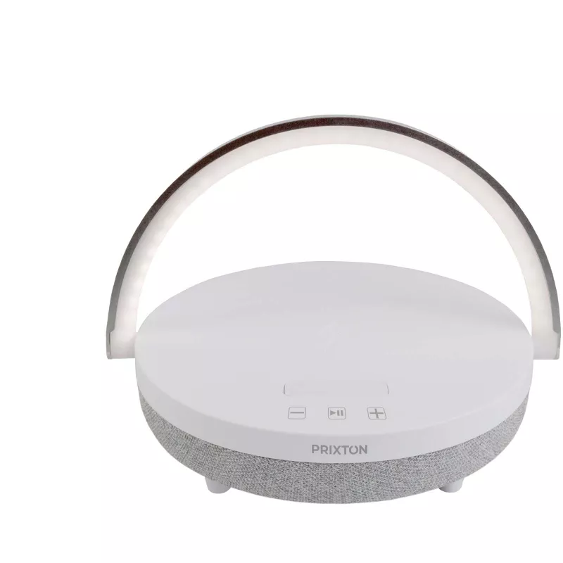 Prixton głośnik Bluetooth® 10 W 4 w 1 ze światłem LED i podstawą do ładowania bezprzewodowego - Biały (2PA16001)