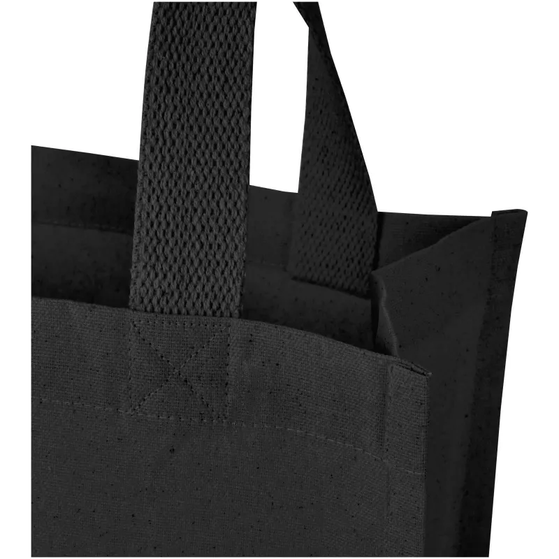 Odessa mini torba na zakupy z dnem wykonana bawełny z recyklingu z certyfikatem GRS o gramaturze 220 g/m² i pojemności 9 l - Czarny (12078790)