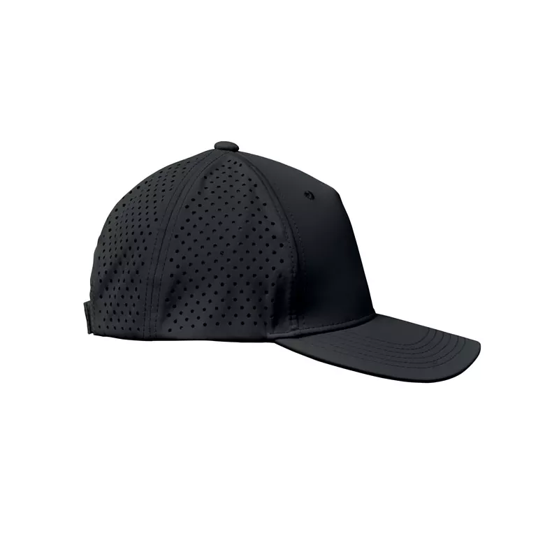 Czapka z daszkiem sportowa 5-panelowa 130 g/m² CAPO - Czarny (MO2543-03)