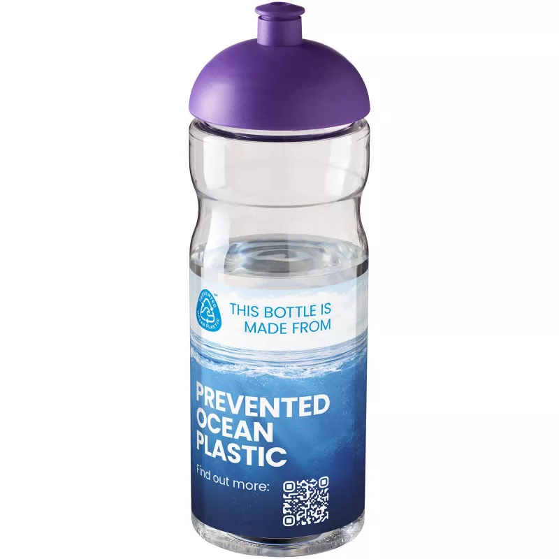 Bidon H2O Eco z wypukłym wieczkiem 650 ml - Fioletowy-Przezroczysty (21009896)