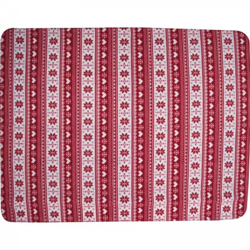 Koc z polaru świąteczny 200g/m² MARIANNE - czerwony (6316905)