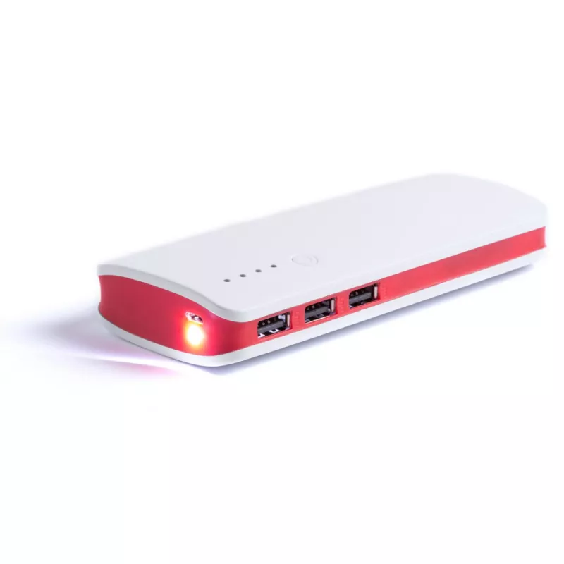 Power bank 10000 mAh, lampka LED - czerwony (V3856-05)