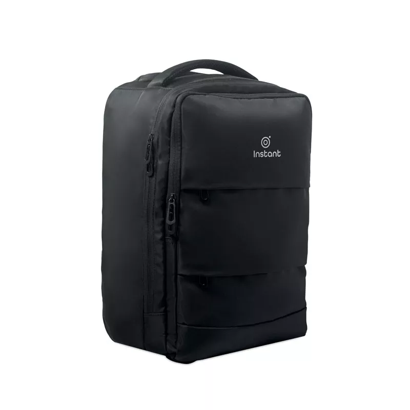 Plecak na kółkach na laptop 15" z RPET MAGNATE - Czarny (MO2985-03)