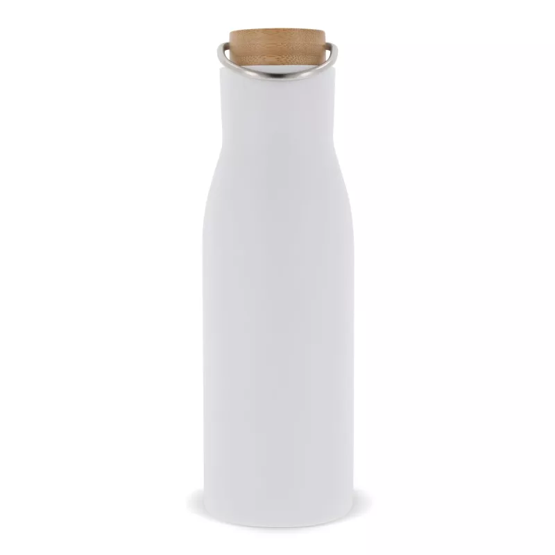 Butelka termiczna z pokrywą bambusową 500ml - biały (LT98900-N0001)