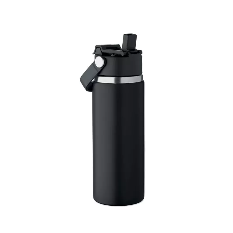 Butelka termiczna ze słomką 500 ml SUMA GRIP - Czarny (MO2775-03)