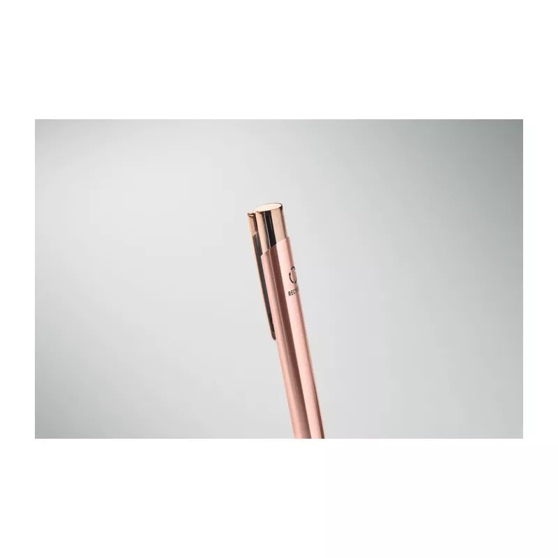 Długopis z aluminium z recyklingu BERN ROSE - Bezowy/Czerwony (MO2371-95)