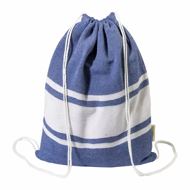 Tortuga ręcznik plażowy z recyklingowanej bawełny i torba ze ściągaczem - ciemno niebieski (AP800605-06A)