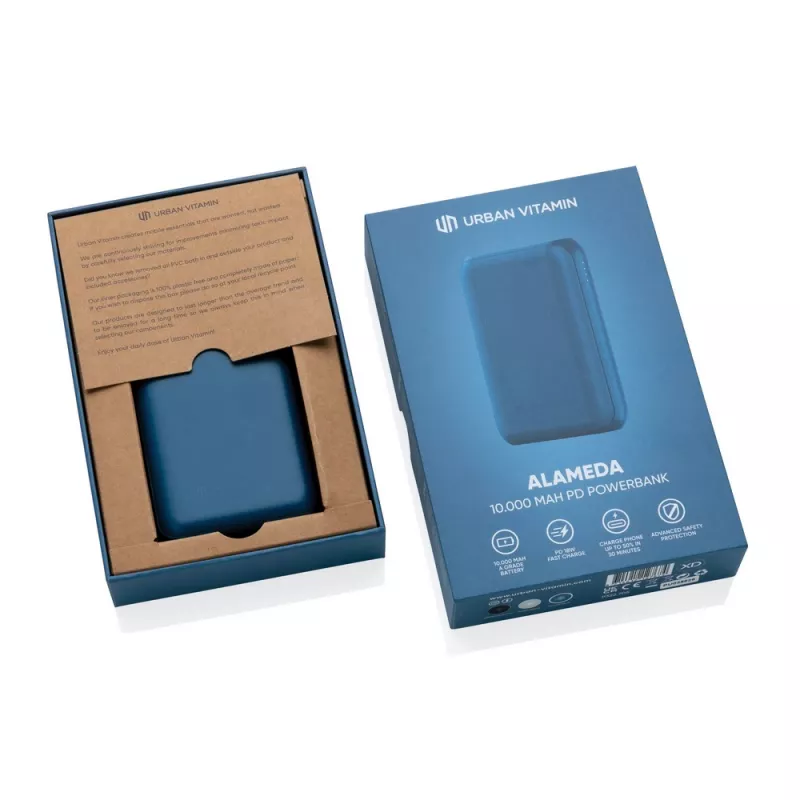 Szybki power bank 10000 mAh Urban Vitamin - niebieski (P322.705)